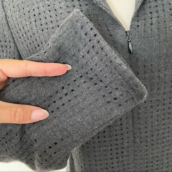 AKRIS Perforated Wool Structured Zip Wool Jacket - Picture 3 of 8